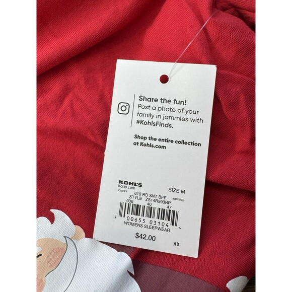 Womens Red Santa Claus Coming Soon Christmas Holiday Pajamas Sleep Set Size M - Picture 6 of 12